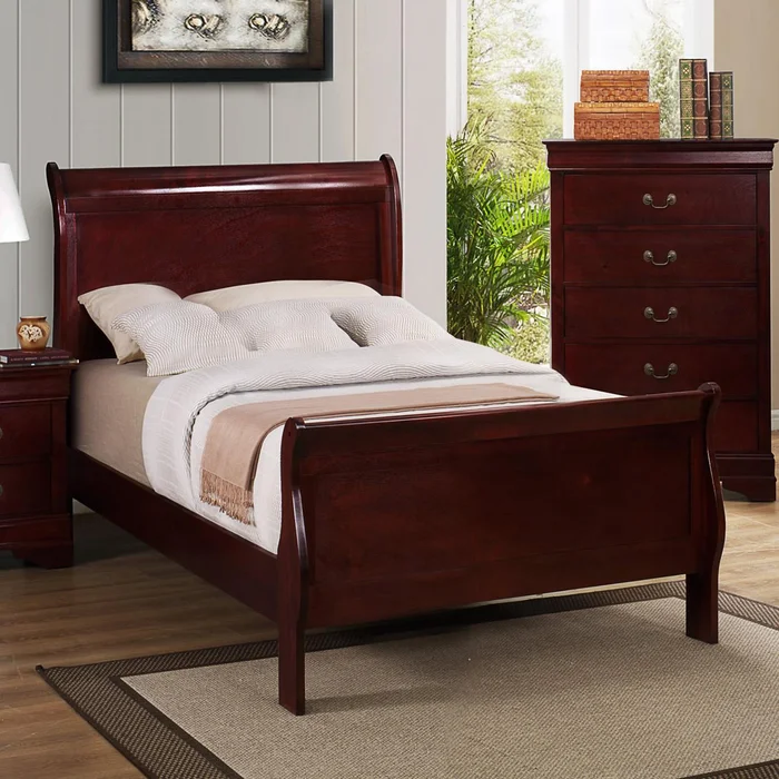 Crown Mark Louis Philip Twin Sleigh Bed B3850-T-HBFB/B3850-T-RAIL