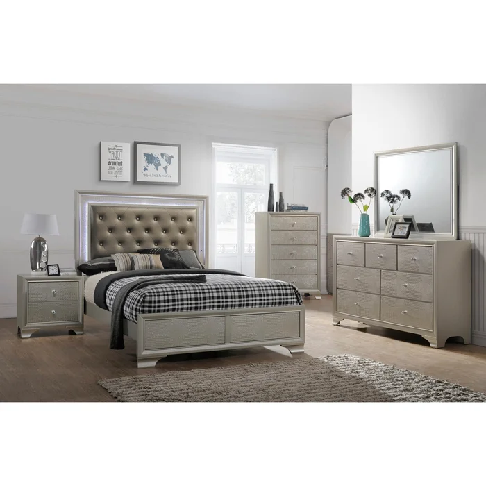 Crown Mark Lyssa B4300 7 pc Queen Panel Bedroom Set