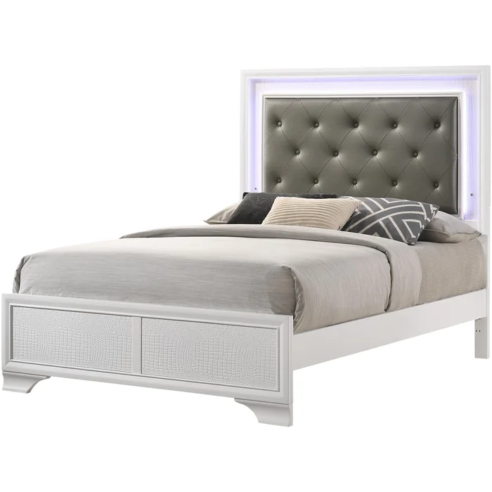 Crown Mark Lyssa B4310-F Full Bed with LED – Frost