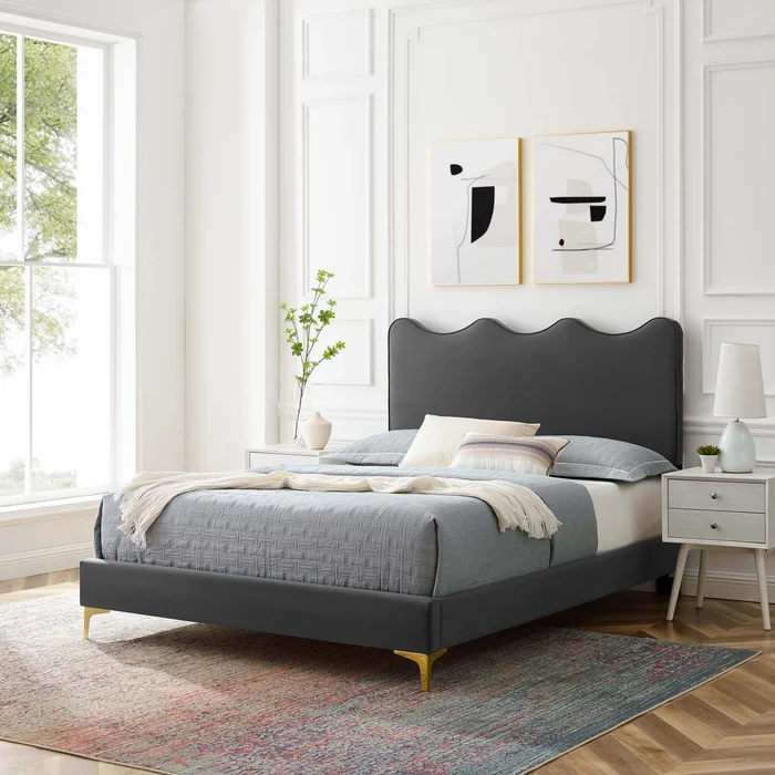 Current Performance Velvet Queen Platform Bed By Modway – MOD-6733