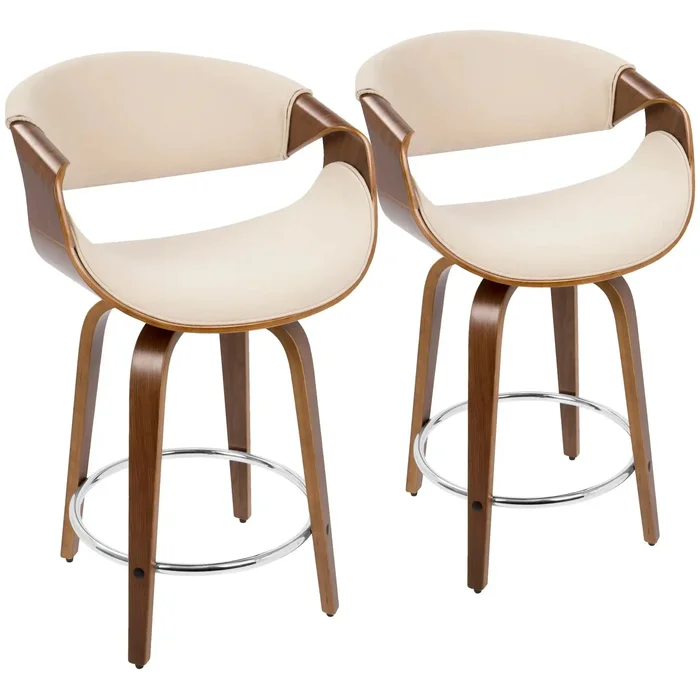Curvini – Mid Century Modern Counter Stool (Set of 2)