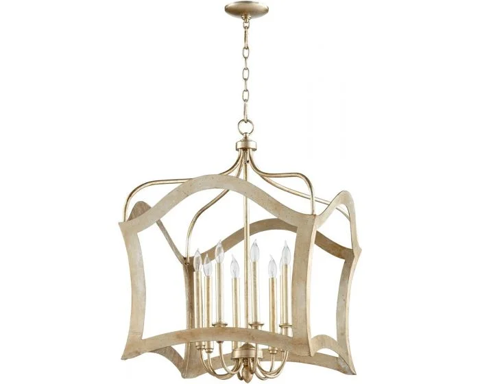 Cyan Design Milan 8 Light Pendant – Aged Silver Leaf