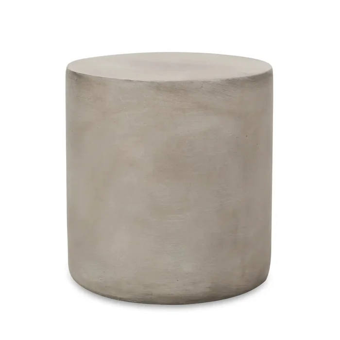 Cylindrical Design, Outdoor Lightweight Concrete Side Table