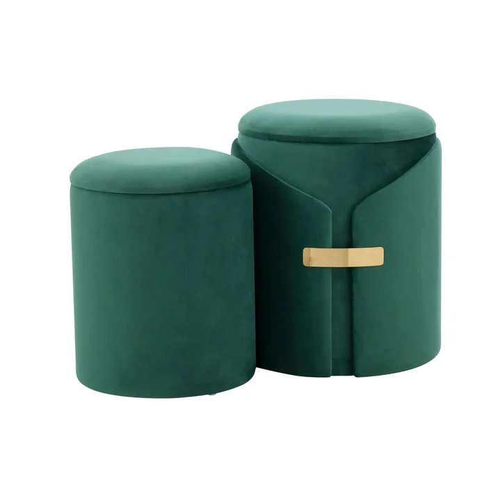 Dahlia – Contemporary / Glam Nesting Ottoman Set