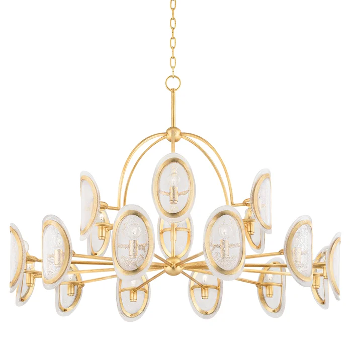 Danes 18 Light Chandelier Vintage Gold Leaf