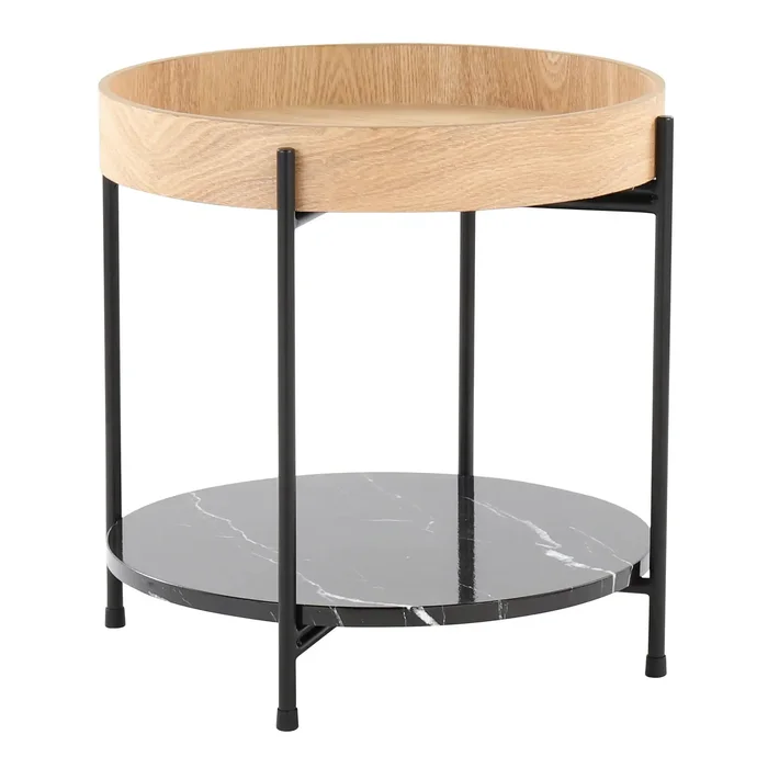 Daniella – Contemporary End Table – Black / Natural