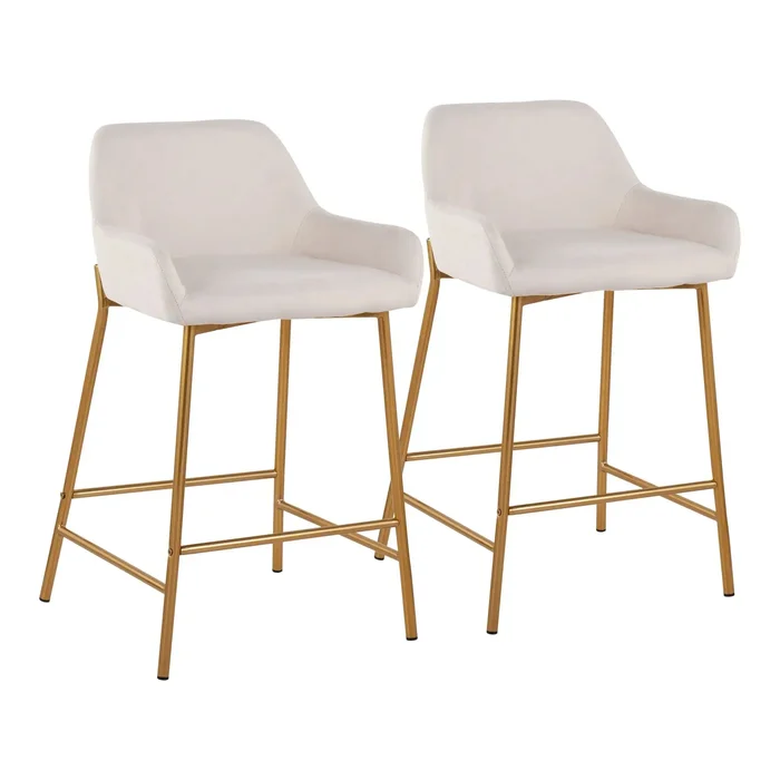 Daniella – Contemporary / Glam Fixed Height Counter Stool (Set of 2)
