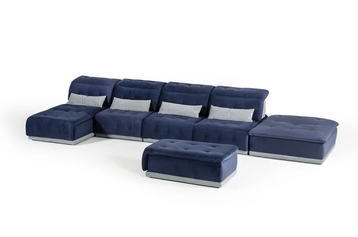David Ferrari Daiquiri Italian Modern Blue & Grey Modular Sectional Sofa