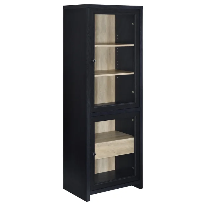 Denison 67-inch 2-door Media Tower Storage Cabinet Black