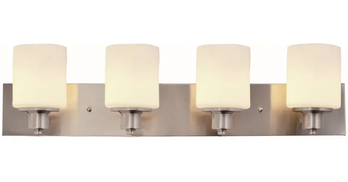 Design House Dane 4 Light 32″ Wide Vanity Light with Frosted Glass Shades