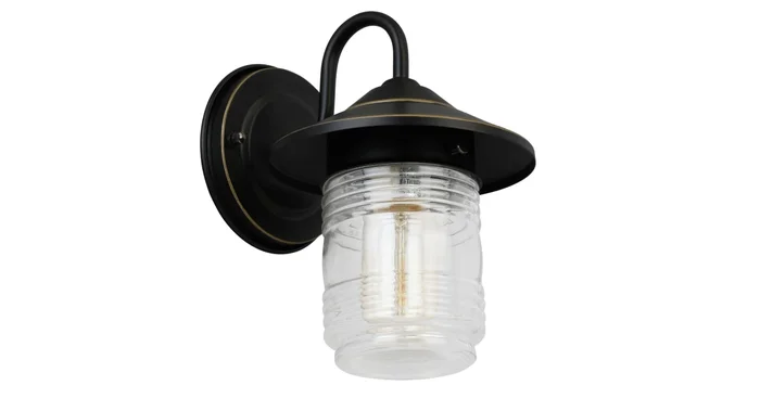 Design House Jelly Jar 9″ Tall Outdoor Wall Sconce