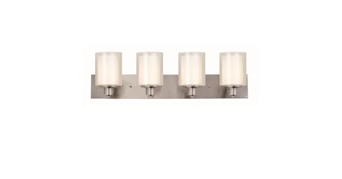 Design House Penn 4 Light 32″ Wide Vanity Light with Frosted Glass Shades