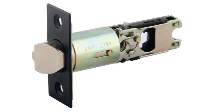 Design House Replacement Pro Deadlatch Latch with Adjustable Backset and Square Corner Faceplate