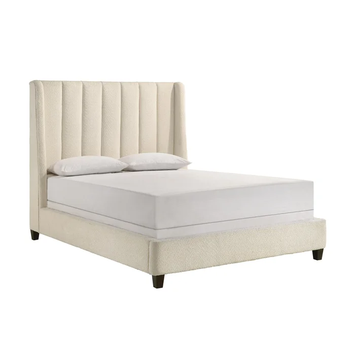Diamond Modern Furniture CM Agnes Queen Upholstered Platform Bed 5264WH-Q-HBFB/5264WH-KQ-RAIL