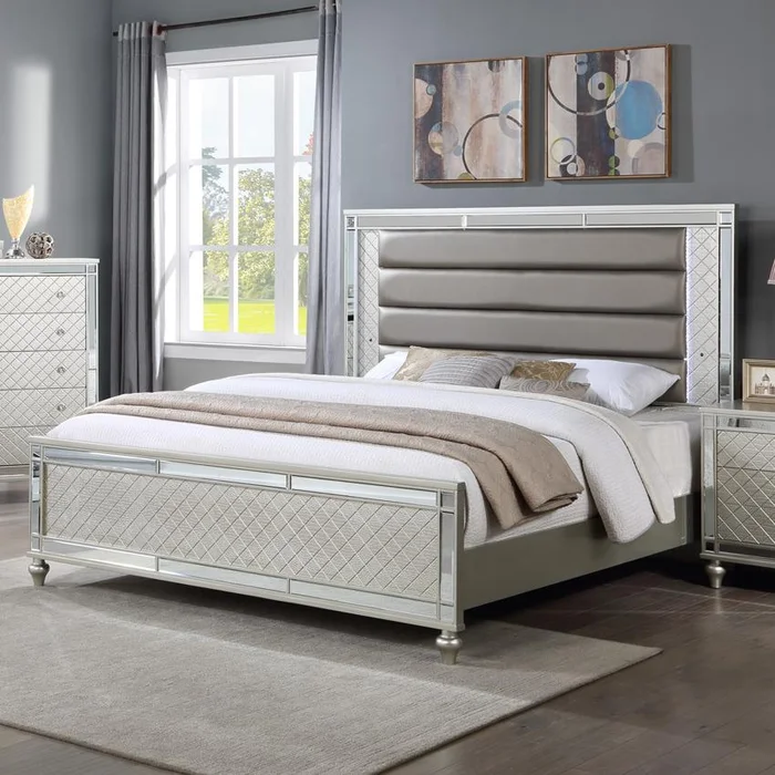 Diamond Modern Furniture CM Cristian Queen Upholstered Bed B1680-Q-HB/B1680-Q-FB/B1680-KQ-RAIL