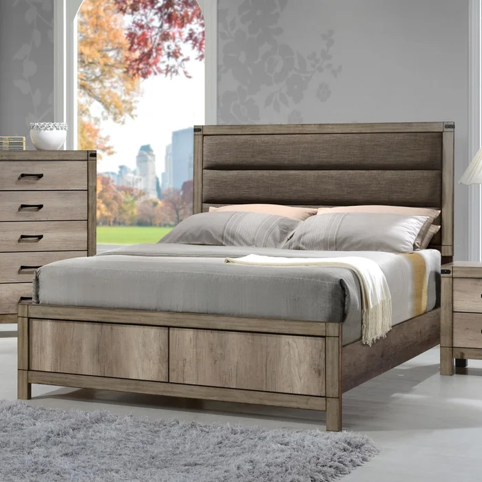 Diamond Modern Furniture CM Matteo King Upholstered Panel Bed B3200-K-HBFB/B3200-KQ-RAIL