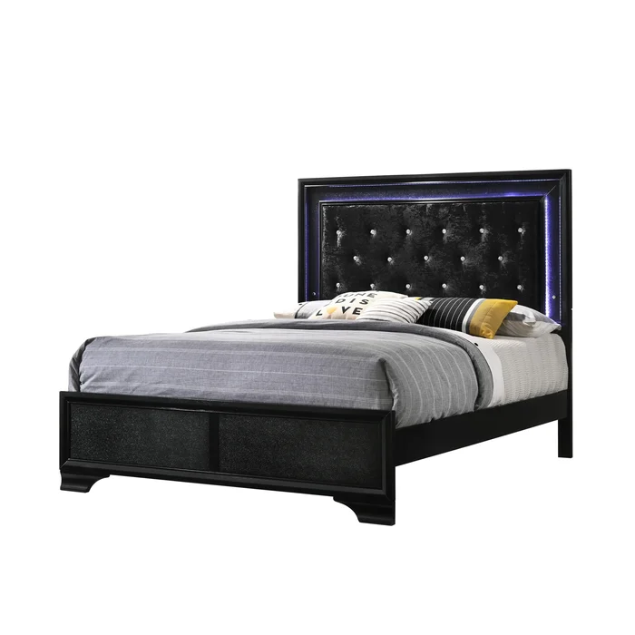 Diamond Modern Furniture CM Micah Queen Upholstered Panel Bed B4350-Q-HBFB/B4350-KQ-RAIL