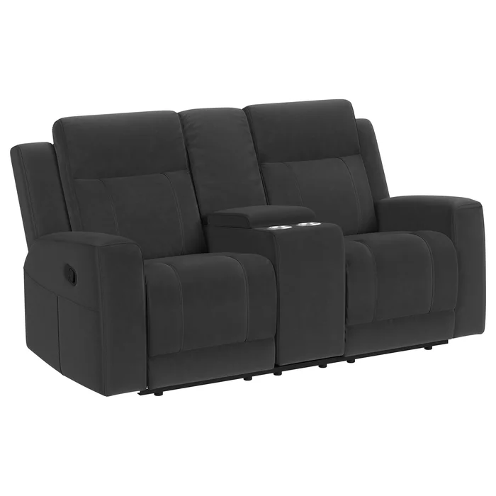 Diamond Modern Furniture COA Brentwood Reclining Fabric Loveseat with Console 610285