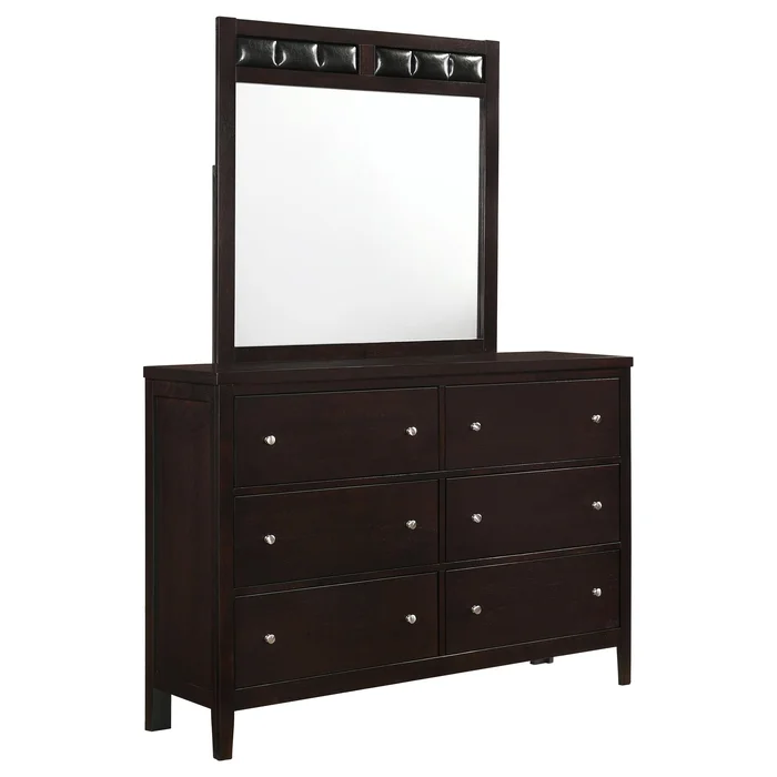 Diamond Modern Furniture COA Carlton 6-Drawer Dresser with Mirror 202093M