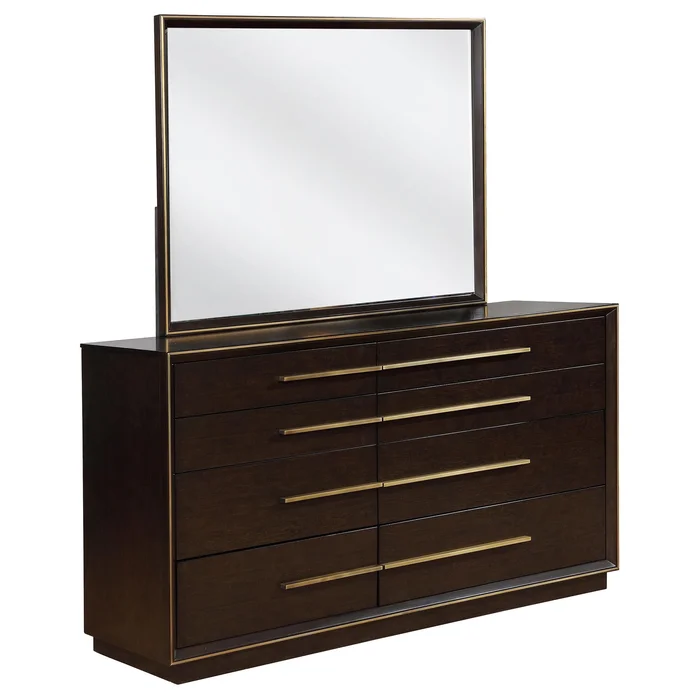 Diamond Modern Furniture COA Durango 8-Drawer Dresser with Mirror 223263M