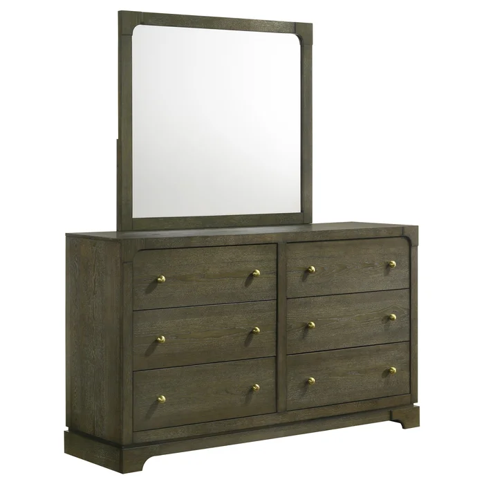 Diamond Modern Furniture COA Gran Park 6-Drawer Dresser with Mirror 224933M