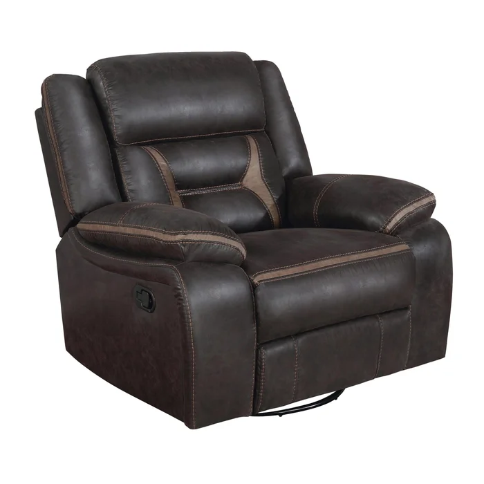 Diamond Modern Furniture COA Greer Swivel Glider Leatherette Recliner 651356