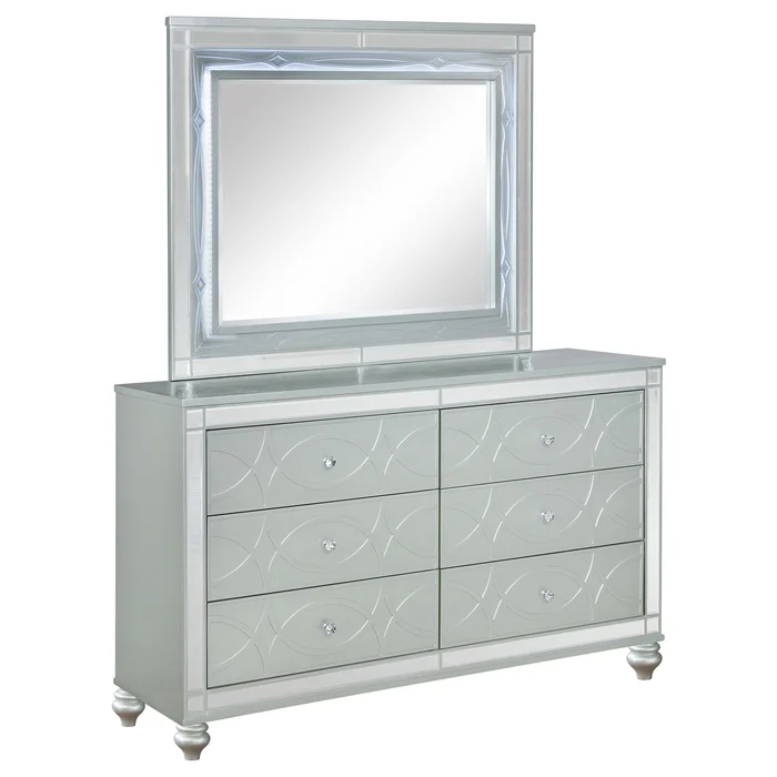 Diamond Modern Furniture COA Gunnison 6-Drawer Dresser with Mirror 223213M
