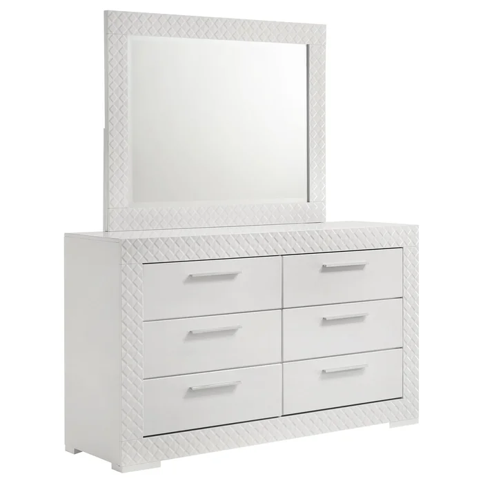 Diamond Modern Furniture COA Ives 6-Drawer Dresser with Mirror 224943M