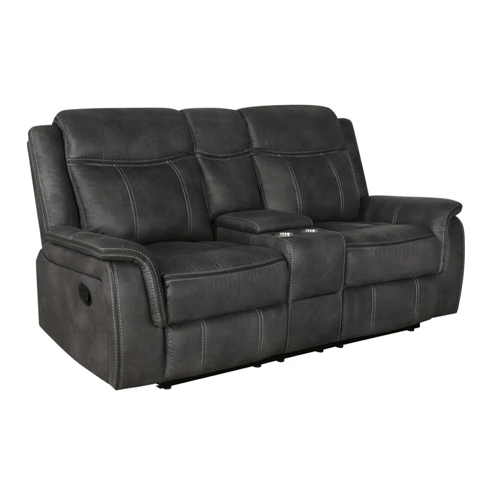 Diamond Modern Furniture COA Lawrence Reclining Fabric Loveseat with Console 603505