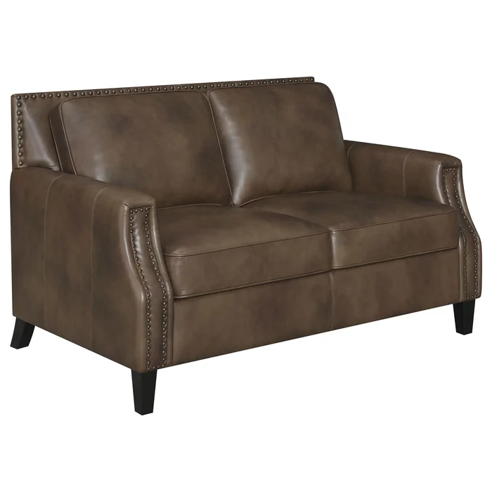 Diamond Modern Furniture COA Leaton Stationary Leather Match Loveseat 509442