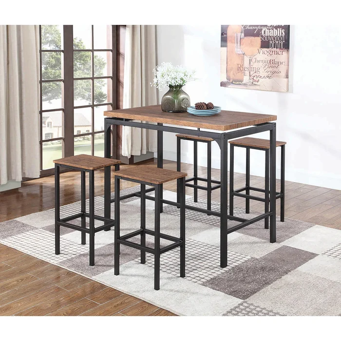 Diamond Modern Furniture COA Santana 5 pc Pub Height Dinette 182002