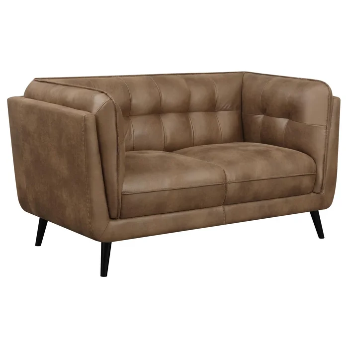 Diamond Modern Furniture COA Thatcher Stationary Leather Look Loveseat 509422