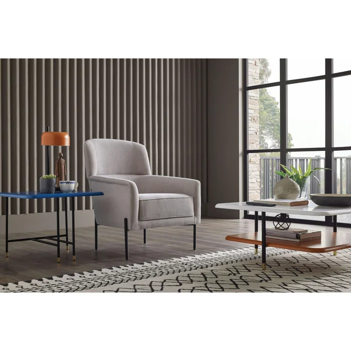 Diamond Modern Furniture Exclusive Dante Stationary Fabric Chair Dante Armchair – Light Gray