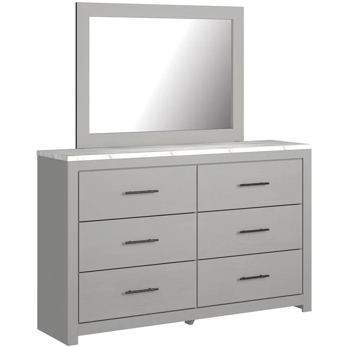 Diamond Modern Furniture Exclusive Design Cottonburg 6-Drawer Dresser with Mirror B1192-31/B1192-36