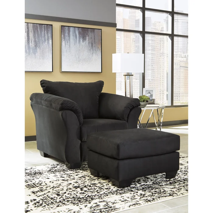 Diamond Modern Furniture Exclusive Design Darcy Stationary Fabric Chair with Ottoman 7500814/7500820