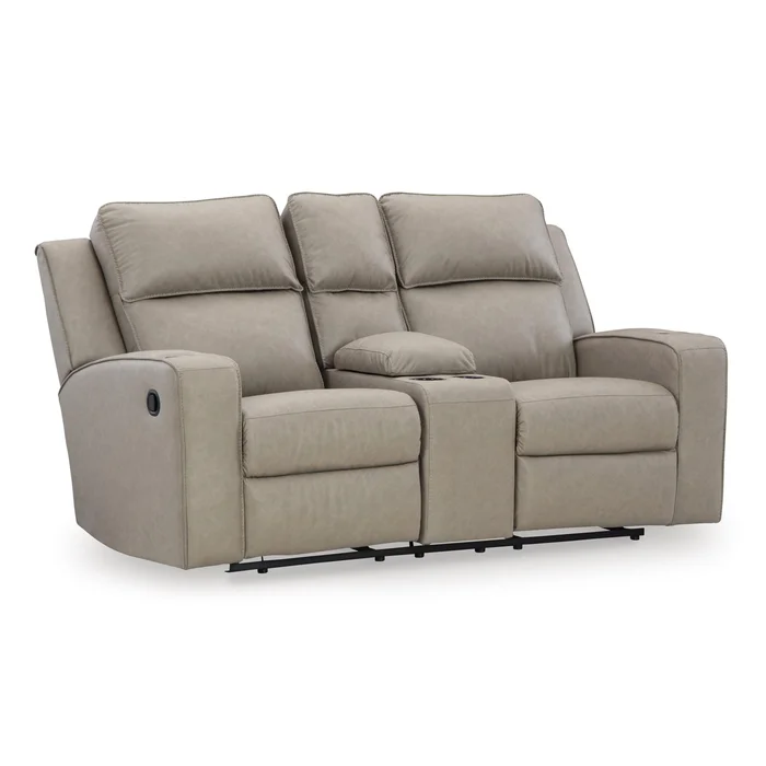 Diamond Modern Furniture Exclusive Design Lavenhorne Reclining Leather Look Loveseat with Console 6330794