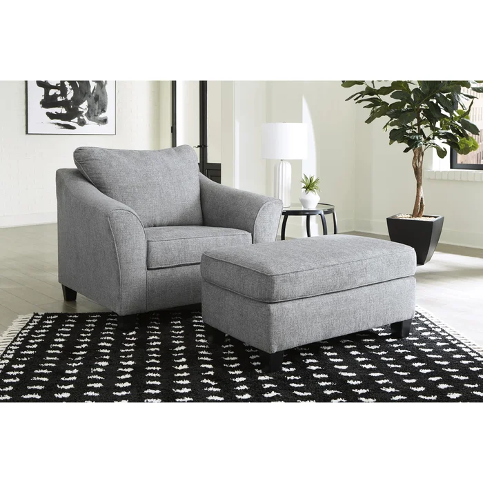 Diamond Modern Furniture Exclusive Design Mathonia Stationary Fabric Chair with Ottoman 5190314/5190323