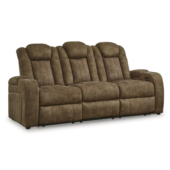 Diamond Modern Furniture Exclusive Design Wolfridge Power Reclining Leather Look Sofa 6070315