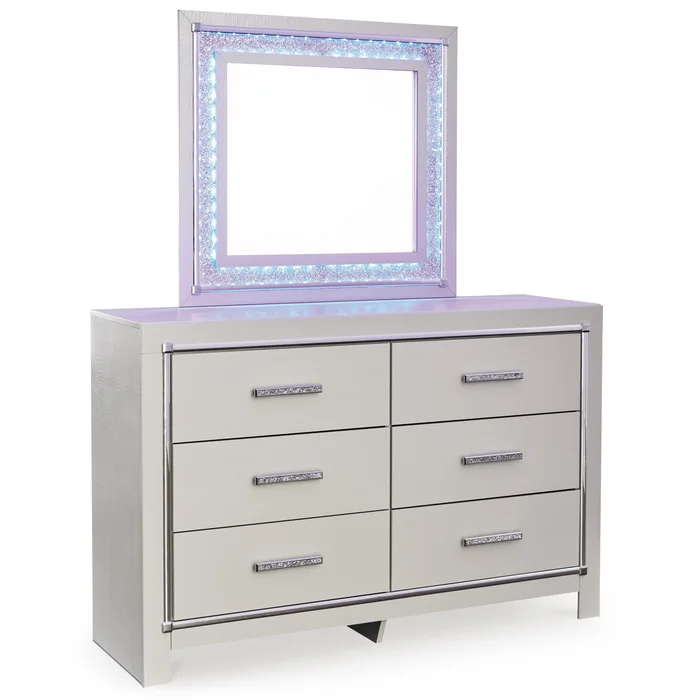 Diamond Modern Furniture Exclusive Design Zyniden 6-Drawer Dresser with Mirror B2114-31/B2114-36