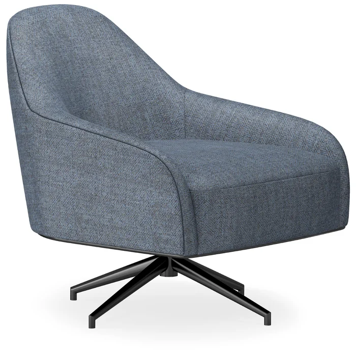 Diamond Modern Furniture Exclusive Giorno Swivel Fabric Chair Giorno Swivel Armchair – Blue
