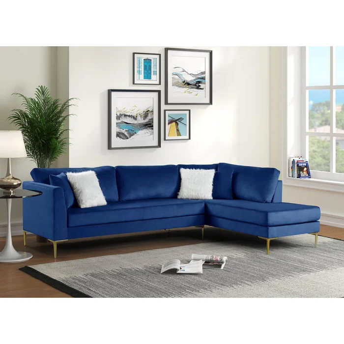 Diamond Modern Furniture HH Catalina Fabric 2 pc Sectional Catalina Blue