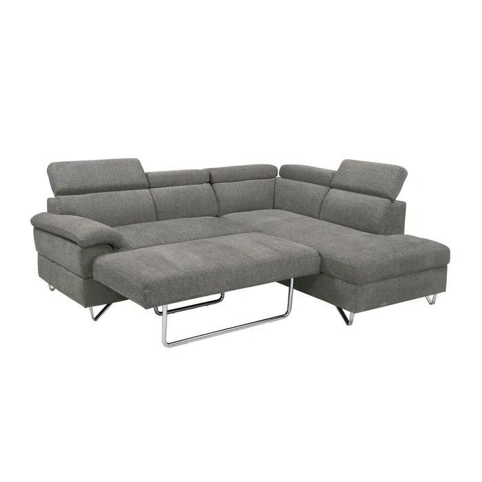 Diamond Modern Furniture HH Fabric 3 pc Sectional Justin 3 pc Sectional – Grey