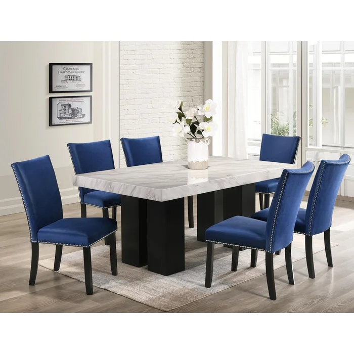 Diamond Modern Furniture HH Finland 7 pc Dinette Finland Blue