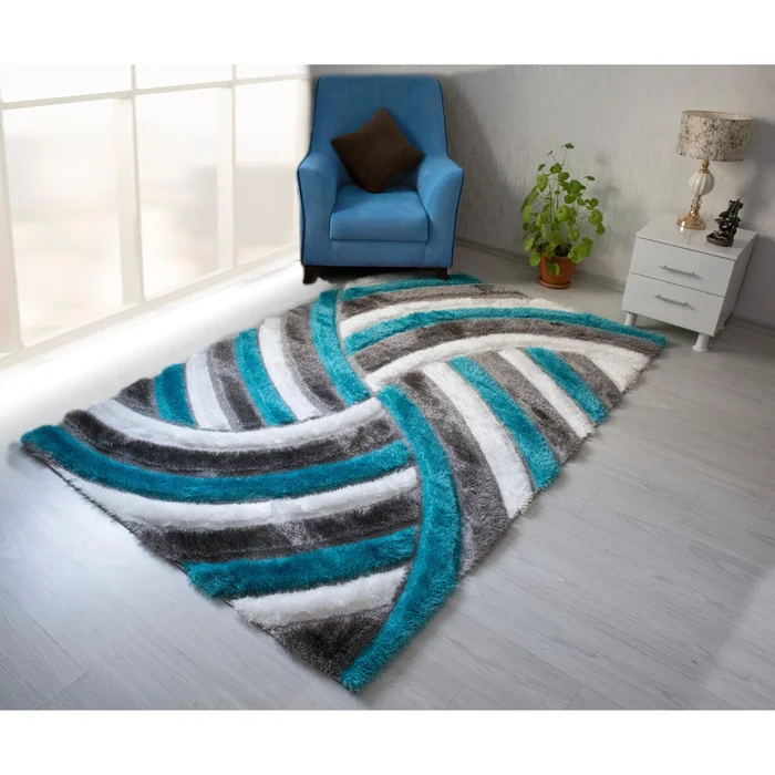 Diamond Modern Furniture NV Rugs Rectangle 3D333-GRY/TRQ-57