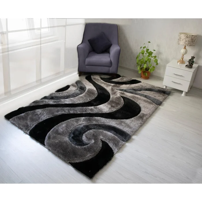 Diamond Modern Furniture NV Rugs Rectangle 3D444-GRY-BLC-57