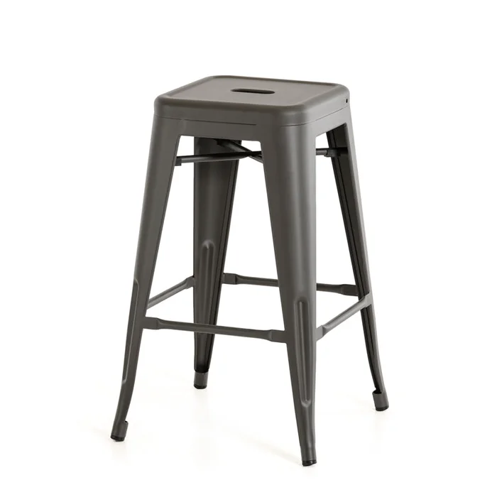 Dink – Modern Grey Metal Bar Stool (Set of 4)