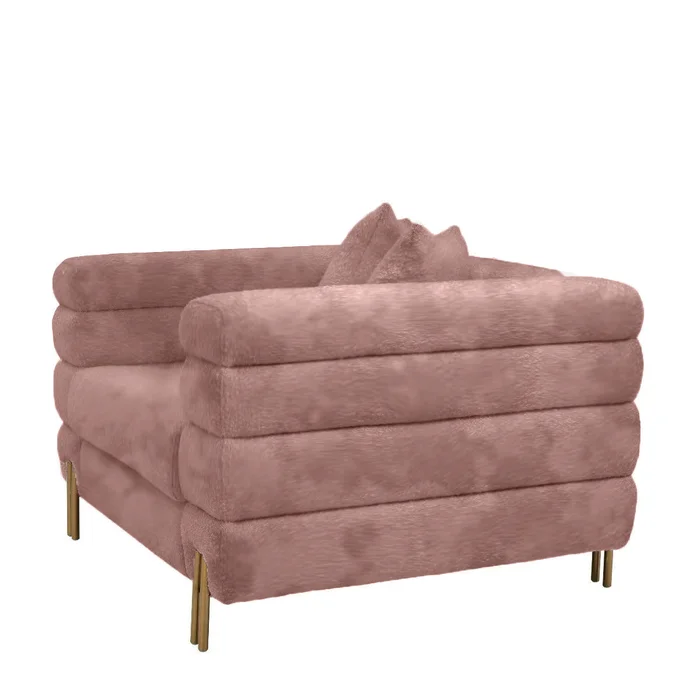 Divani Casa Branson – Pink Velvet Accent Chair