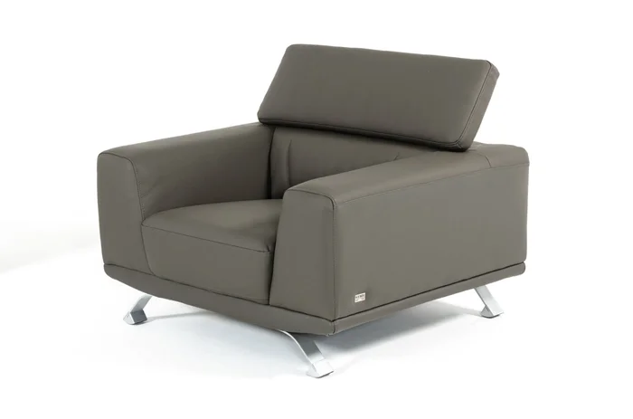 Divani Casa Brustle – Modern Dark Grey Eco-Leather Chair
