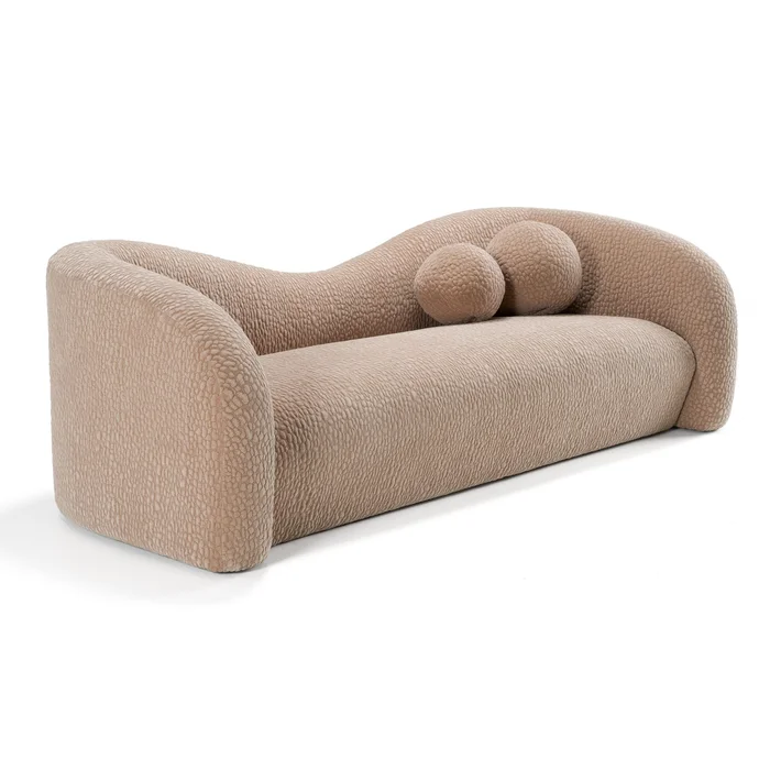 Divani Casa Calico – Contemporary Tan Fabric 3-Seat Sofa