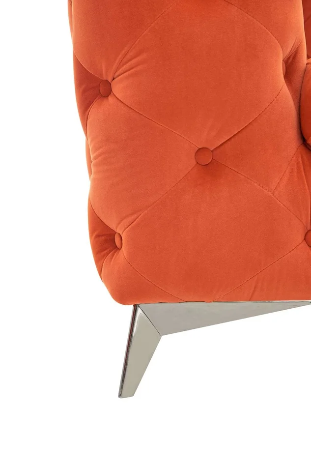 Divani Casa Delilah – Modern Orange Fabric Loveseat